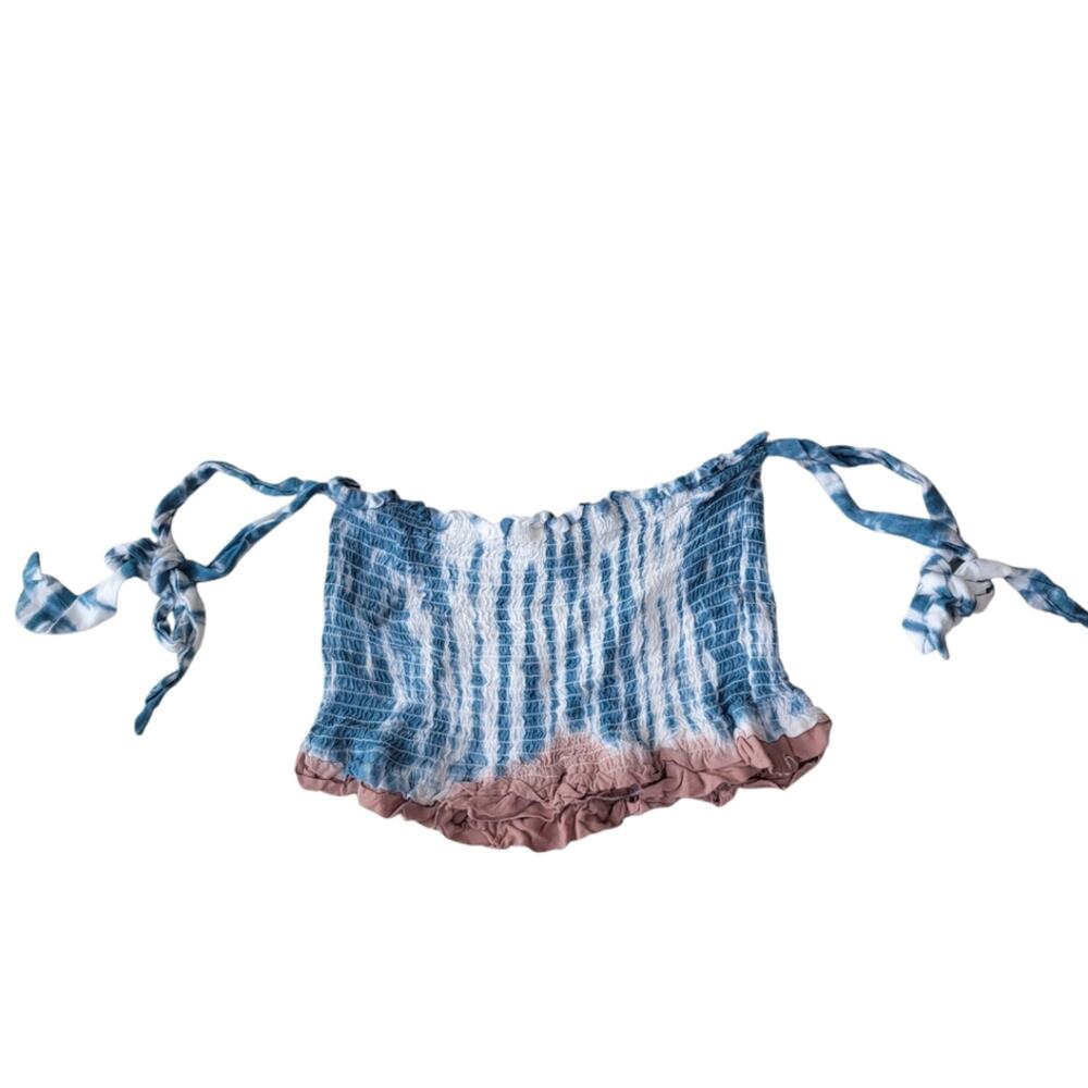 Ocean Drive Tie Dye Smocked Crop Tube Top Medium